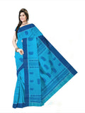 Pradip Fabrics Woven Tant Pure Cotton Saree (Blue)