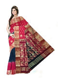 Pradip Fabrics Ethnic Women's Tant cotton Black & Red Color Saree