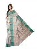 Pradip Fabrics Ethnic Women's Cotton Tant cotton white  Color Saree