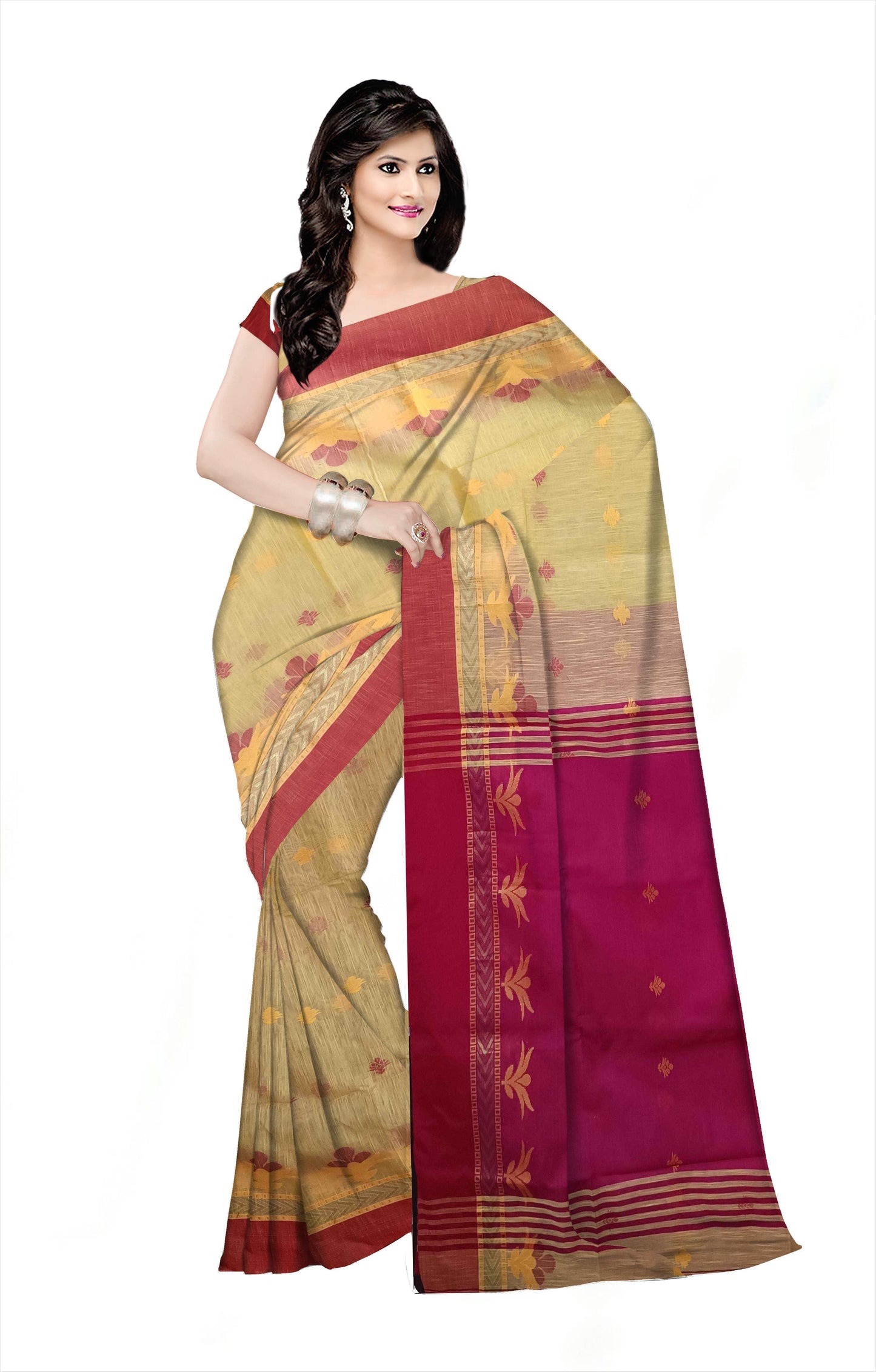 Pradip Fabrics Woman's 100% Khadi cotton Saree