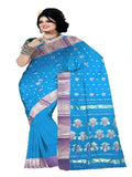 Pradip Fabrics Ethnic Women's Cotton Tant cotton sky blue Color Saree