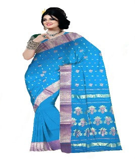 Pradip Fabrics Ethnic Women's Cotton Tant cotton sky blue Color Saree