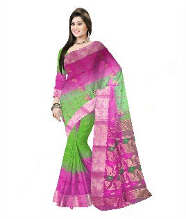Pradip Fabrics Ethnic Women's Cotton Tant cotton Green & pink Color Saree