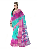 Pradip Fabrics Ethnic Women's Cotton Tant cotton Sea Green & pink Color Saree