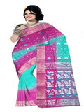 Pradip Fabrics Ethnic Women's Cotton Tant cotton Sea Green & pink Color Saree