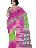 Pradip Fabrics Ethnic Women's Cotton Tant cotton Green & pink Color Saree