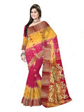 Pradip Fabrics Ethnic Women's Tant Silk Red and Yellow Color Saree