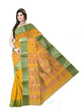 Pradip Fabrics Ethnic Women's Cotton Tant cotton yellow Color Saree