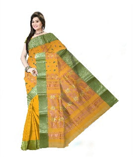 Pradip Fabrics Ethnic Women's Cotton Tant cotton yellow Color Saree