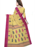 Pradip Fabrics Woven Tant Pure Cotton Saree (Yellow)