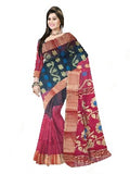 Woven Bollywood Silk Blend Saree  (Red)