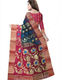Woven Bollywood Silk Blend Saree  (Red)