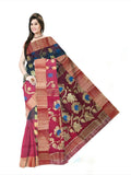 Woven Bollywood Silk Blend Saree  (Red)
