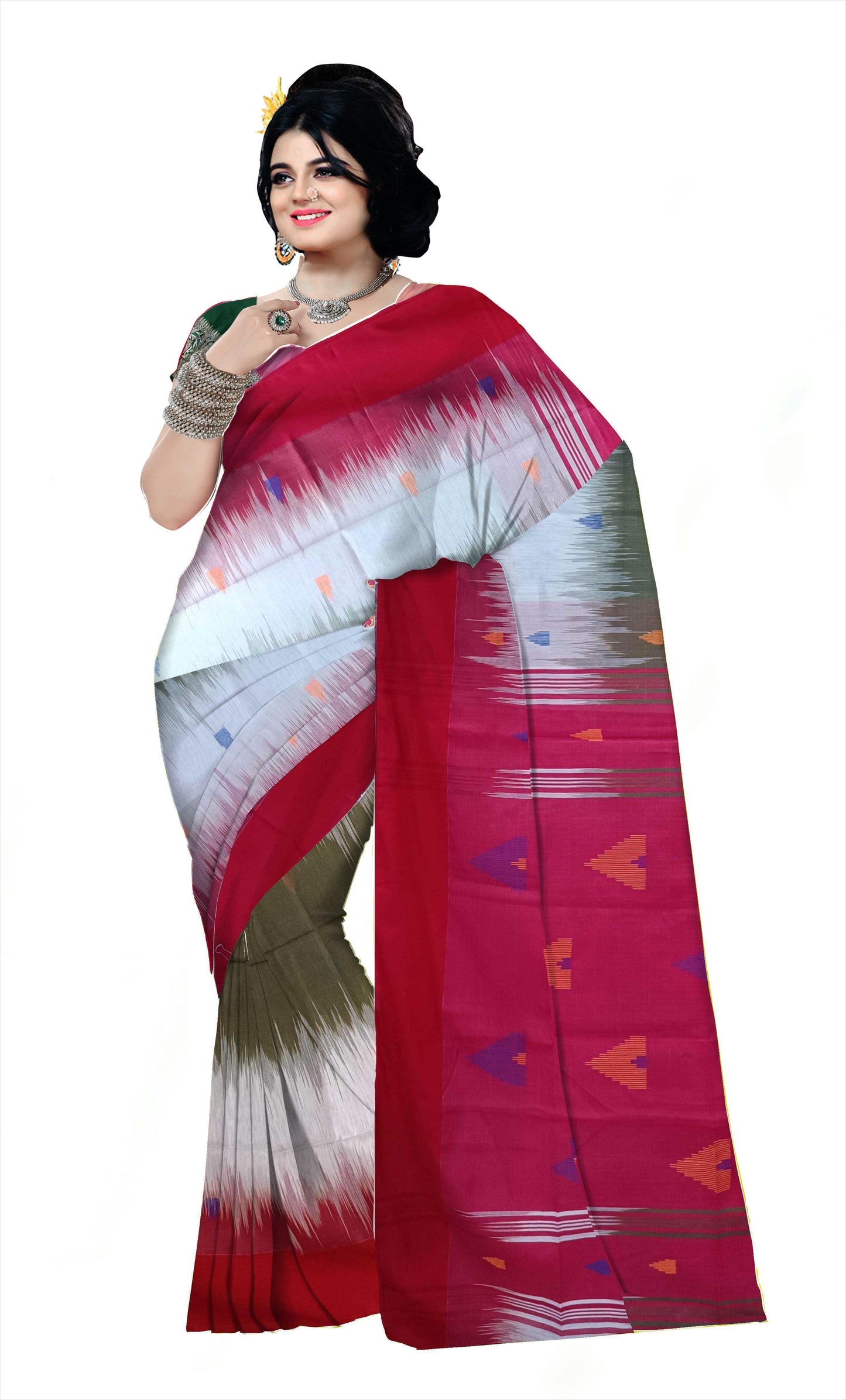 Pradip Fabrics Women's 100% linen cotton Saree