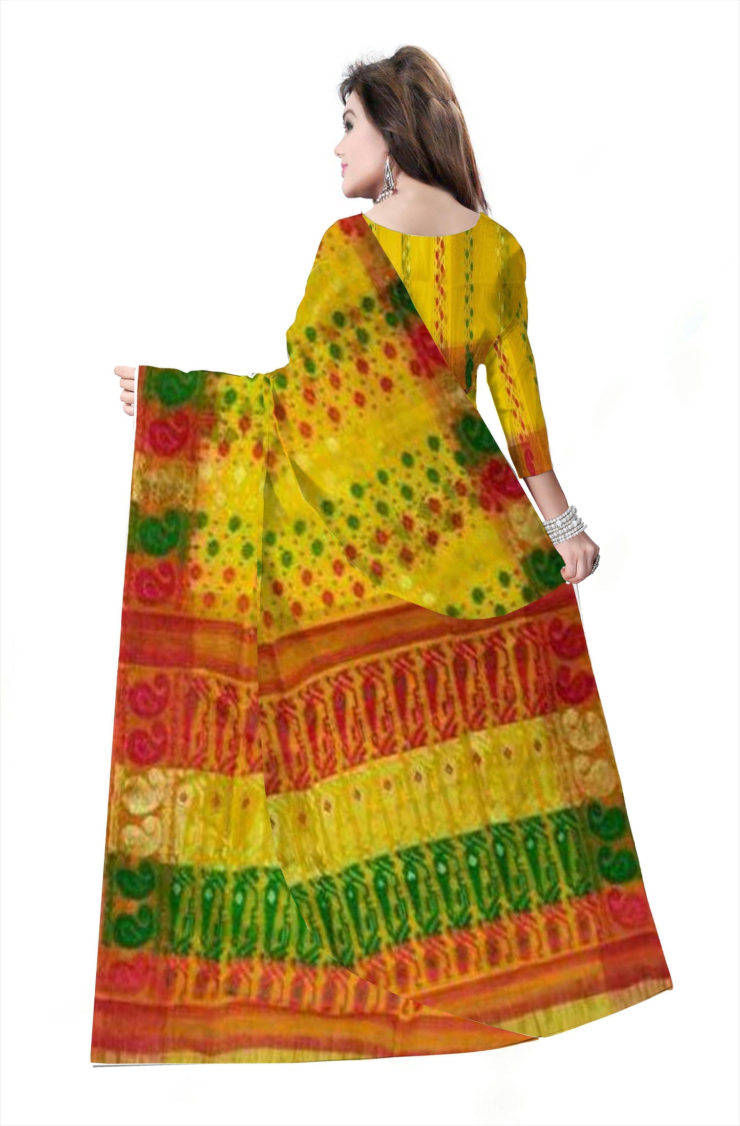 Pradip Fabrics Handloom Pure Tant  Gap jamdni Saree