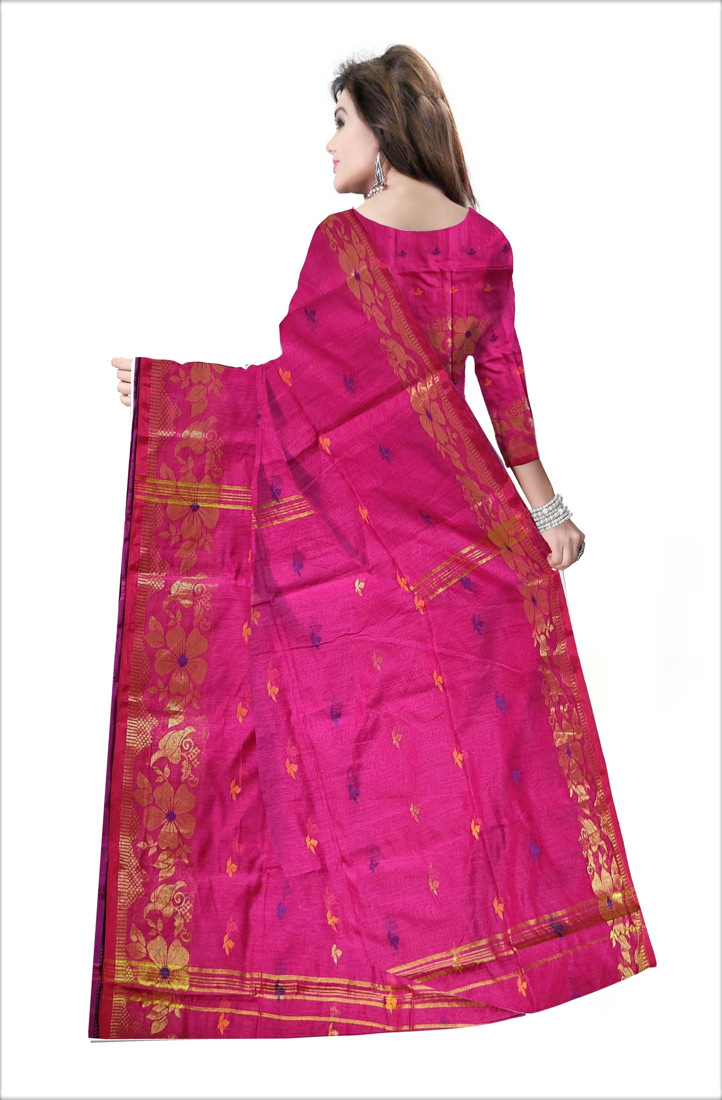 Pradip Fabrics Woven  Pink color  Soft Handloom Saree