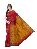 Pradip Fabrics Woven Red and Yellow Color Soft Handloom Saree