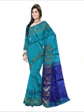 Pradip Fabrics Woven Aqua green and Blue Color Soft Handloom Saree
