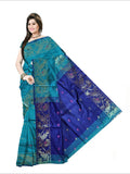 Pradip Fabrics Woven Aqua green and Blue Color Soft Handloom Saree