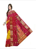 Pradip Fabrics Woven Tant Banarasi Cream and Pink Color Saree