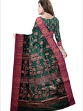 Pradip Fabrics Woven Soft Handloom Dark Green  Color Saree