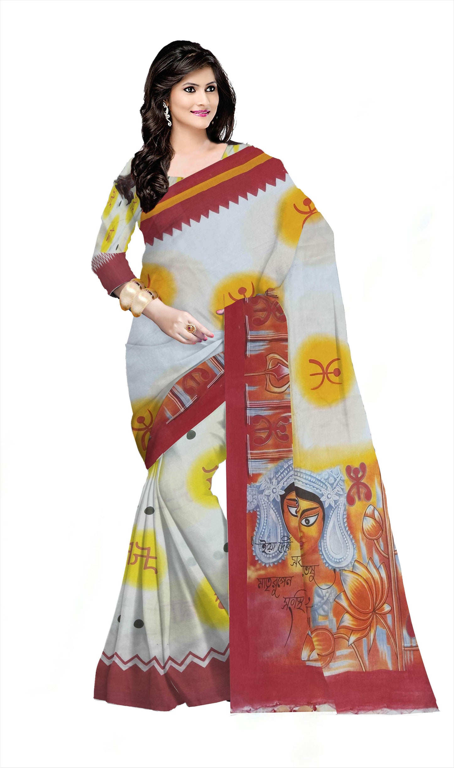 Pradip Fabrics Woman's 100% Khadi cotton Saree