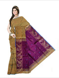 Pradip Fabrics Woven Cream and Purple Color Soft Handloom Saree