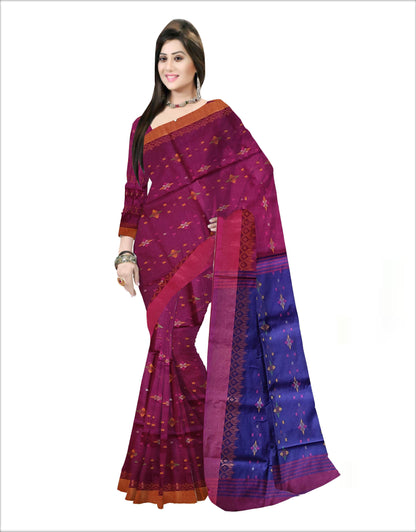 Pradip Fabrics Woven Soft Handloom Blue & purple Color Saree