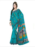 Pradip Fabrics Woven Aqua green  color Soft Handloom Saree