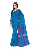 Pradip Fabrics Woven Soft Handloom pure  cotton Sky Blue Color Saree