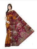 Pradip Fabrics Woven Yellow and Maroon color  Pure Silk Saree