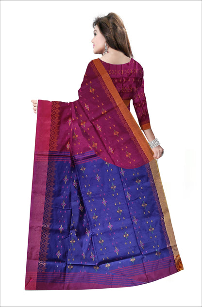 Pradip Fabrics Woven Soft Handloom Blue & purple Color Saree