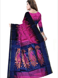 Pradip Fabrics Woven   Pink and Blue color Soft Handloom Saree