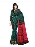 Pradip Fabrics Woven Deep Green and Red color  Soft Handloom Saree