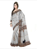 Pradip Fabrics Woven White Color Pure Tant cotton  Saree
