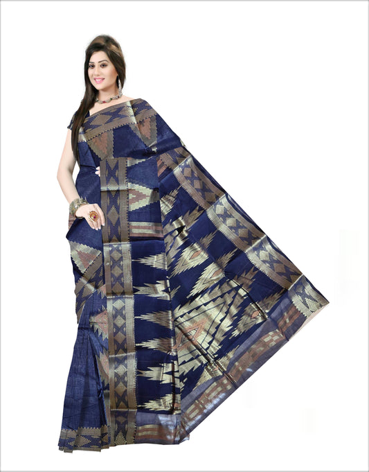 Pradip Fabrics Woven Blue Color Pure Tant cotton  Saree