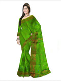 Pradip Fabrics Woven Green color  Soft Handloom Saree