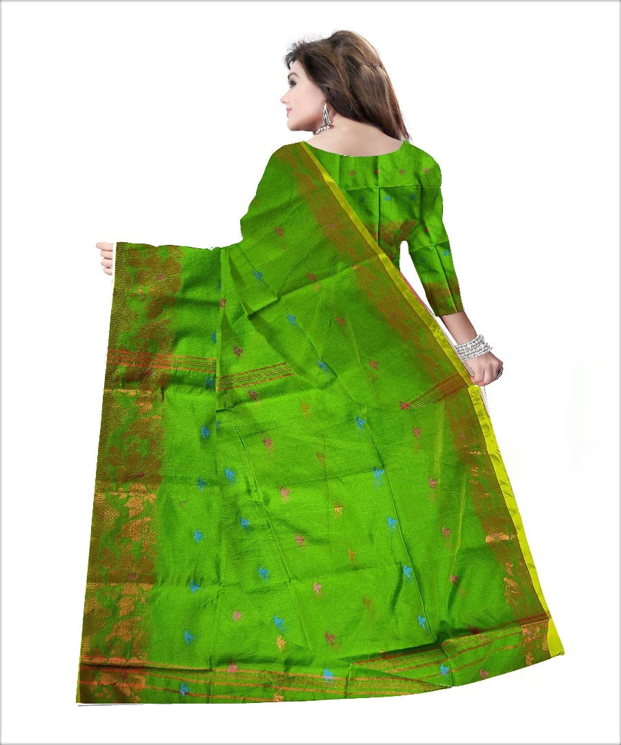 Pradip Fabrics Woven Green color  Soft Handloom Saree