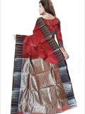 Pradip Fabrics Woven Brown Color Pure Tant cotton  Saree