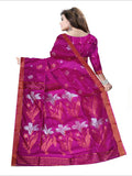 Pradip Fabrics Woven purple Color Soft Handloom Saree