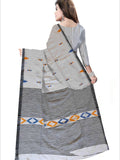 Pradip Fabrics Woven Soft Handloom pure  cotton white Color Saree
