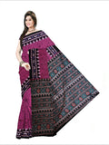 Pradip Fabrics Woven Purple and Black  Color Pure  Soft Viscous Print  Handloom Saree