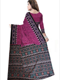 Pradip Fabrics Woven Purple and Black  Color Pure  Soft Viscous Print  Handloom Saree