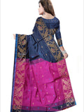 Pradip Fabrics Woven Grey and Pink Color Soft Handloom Saree
