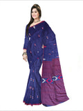 Pradip Fabrics Woven Soft Handloom pure  cotton Deep Blue Color Saree