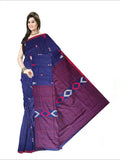 Pradip Fabrics Woven Soft Handloom pure  cotton Deep Blue Color Saree