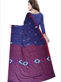 Pradip Fabrics Woven Soft Handloom pure  cotton Deep Blue Color Saree