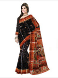 Pradip Fabrics Woven Black and Orange Color Pure Silk Saree