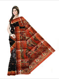 Pradip Fabrics Woven Black and Orange Color Pure Silk Saree