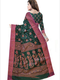 Pradip Fabrics Woven Soft Handloom Dark Green  Color Saree